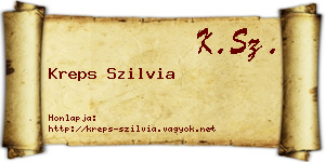 Kreps Szilvia névjegykártya