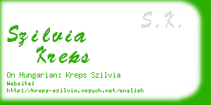 szilvia kreps business card